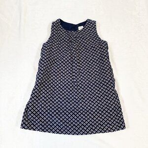 5/$25 BabyGap blue dark floral sleeveless lined shift‎ dress with button accents